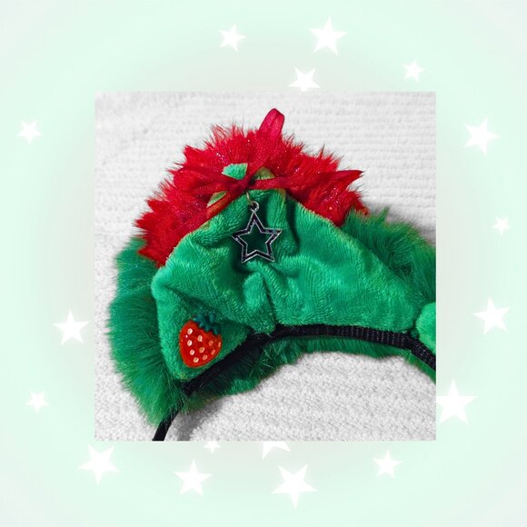 {Handmade} Strawberry Stars Furry Ears Headband - Picture 2 of 4